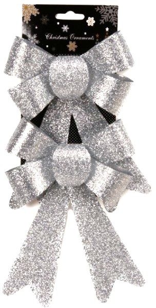 SCHLEIFE SILB.GLITTER 2ER