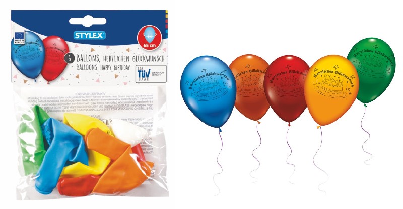 [359520] BALLON,HERZL.GLÜCK.6ER,SB
