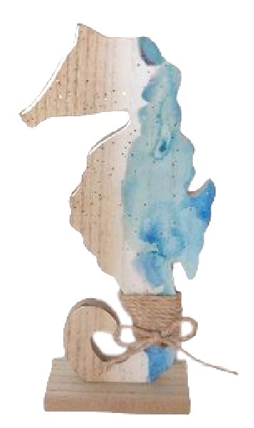 SEEPFERD,HOLZ/BLAU,26,5CM