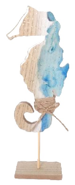 SEEPFERD,HOLZ/BLAU,35,5CM