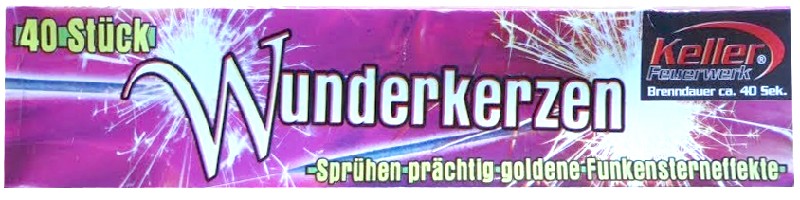 WUNDERKERZEN,40ER, 17CM
