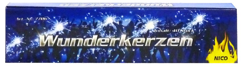WUNDERKERZEN,40ER, 18CM