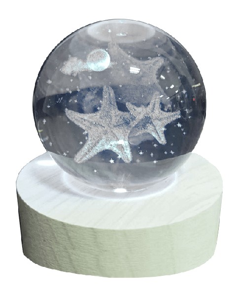 KUGEL,GLAS,2SEESTERNE,6CM