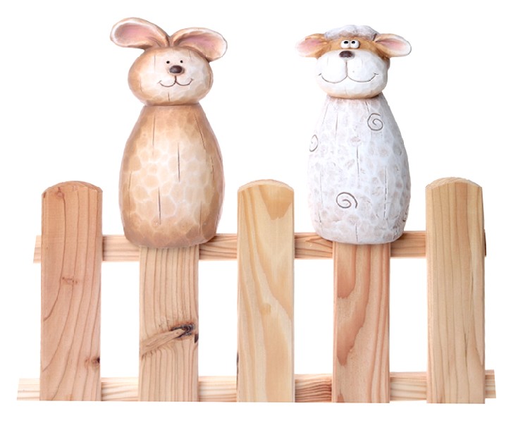 [546810] ZAUNFIGUR SCHAF/HASE 2SO.