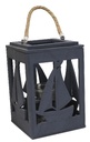 LATERNE,HOLZ,BLAU,22CM,2F