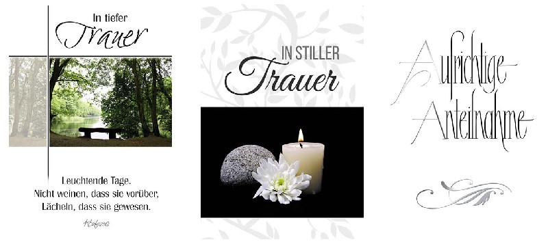 GESCHENK-KÄRTCHEN TRAUER