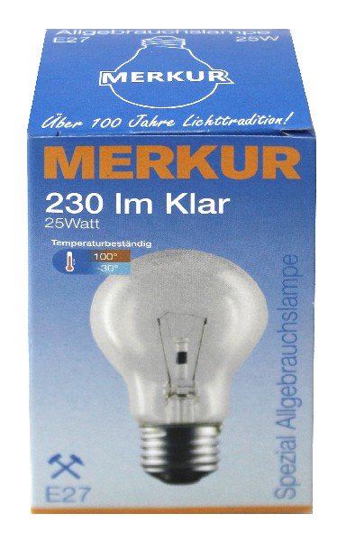 NORMALLAMPE 25W KLAR E27