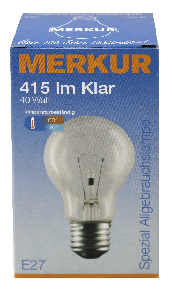 NORMALLAMPE 40W KLAR E27