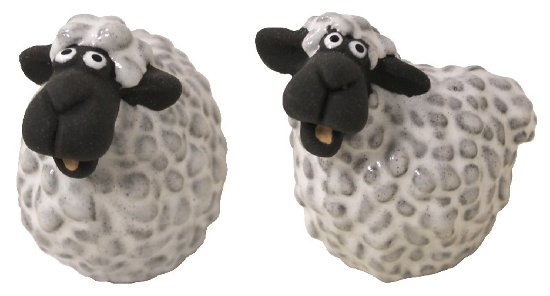 SCHAF WEIß/BRAUN 7CM,2FA.