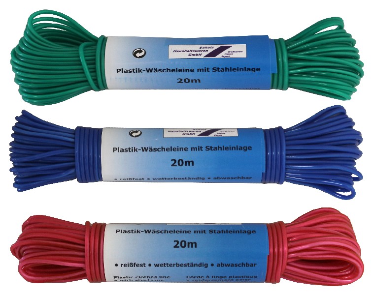 WAESCHELEINE 20M PVC,3FA.