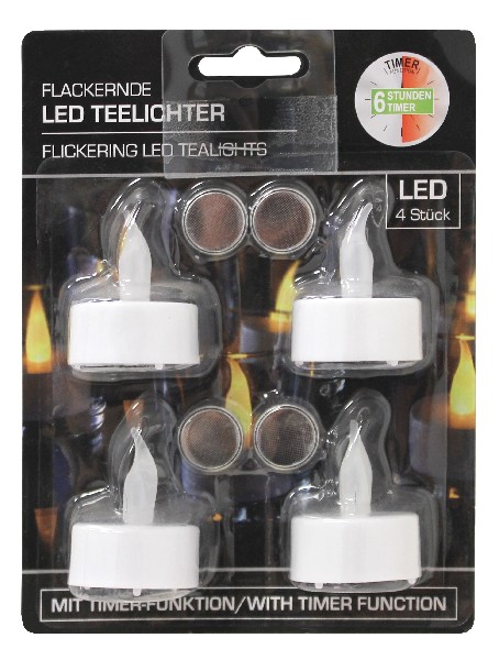 TEELICHT LED 4ER M.TI.SB