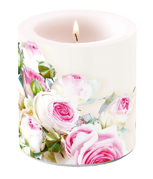 W-LI-KERZE,KL.,ROSE/CREME