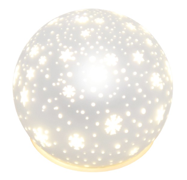 KUGEL GLAS LED WEISS SNOW