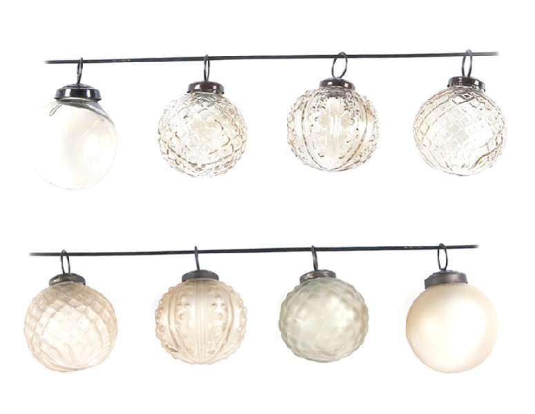 KUGELN GLAS 5CM CREME 8ER