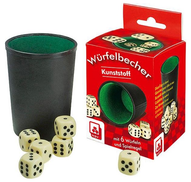 WÜRFELBECHER,PL,6WÜRF. SB
