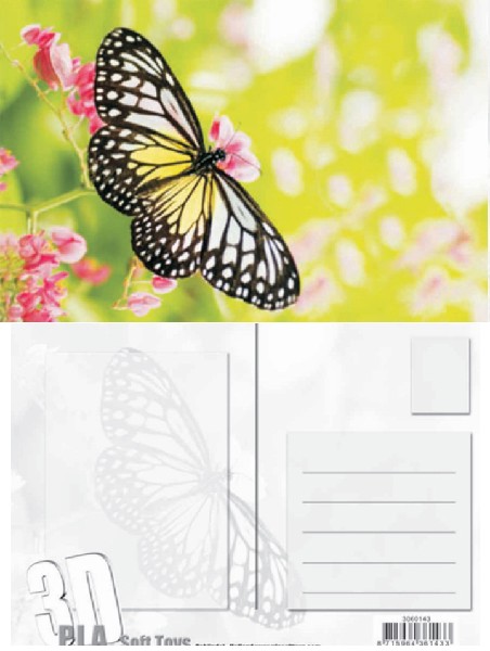 POSTKARTE,3D,SCHMETTERLIN