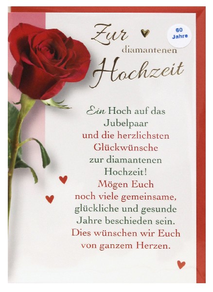 KARTE, DIAMANTE HOCHZEIT
