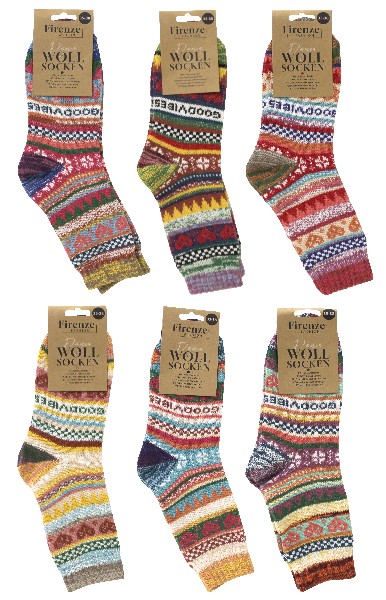 [953215] SOCKEN,BUNT,DA.WOLLE,6FA.