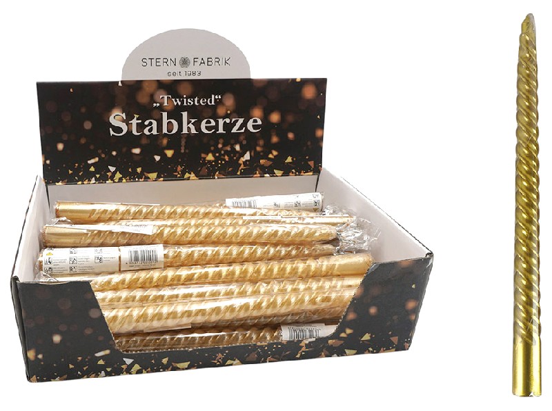 KERZE TWISTED 25CM GOLD
