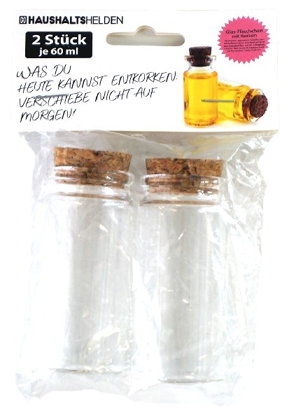 FLASCHE+KORKEN,8CM,2ER,SB