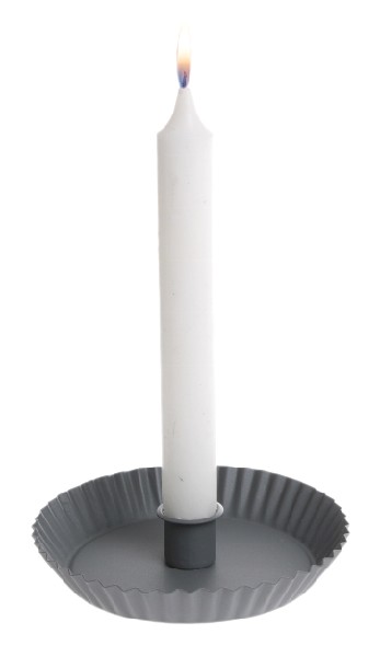 KERZENHALTER RUND, GRAU
