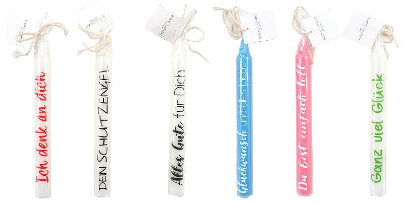 STABKERZE M. SPRUCH 19CM