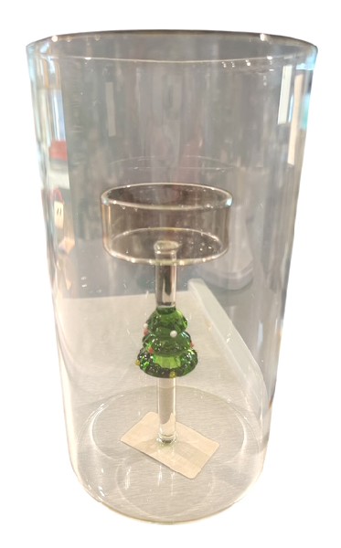 TEELICHTH.GLAS TANNENBAUM