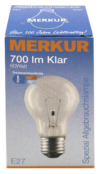 NORMALLAMPE 60W KLAR E27