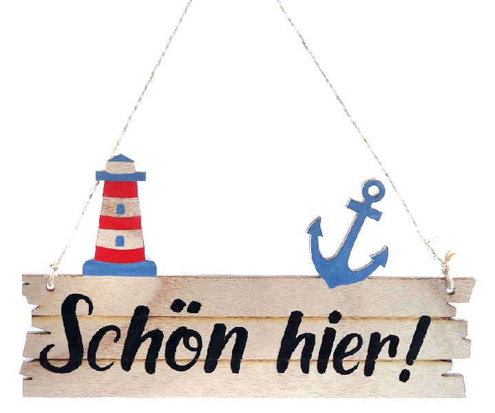 SCHILD,HOLZ,SCHÖN HIER!