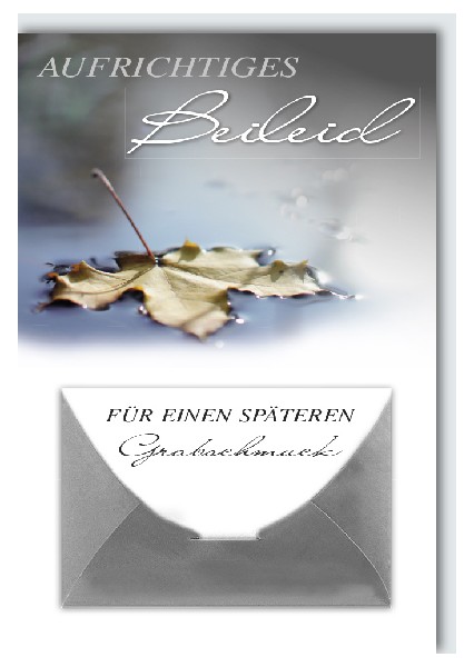 KARTE, TRAUER GELDBRIEF