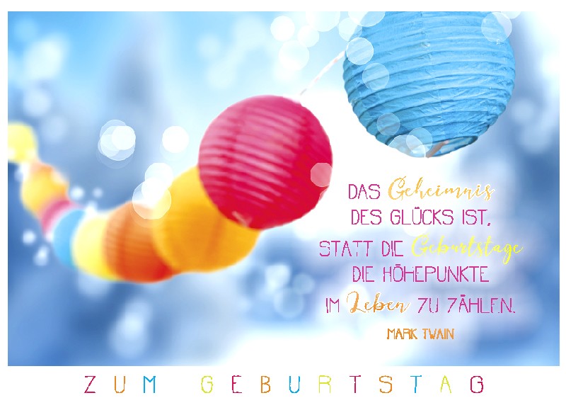 POSTKARTE GIRLANDE BUNT