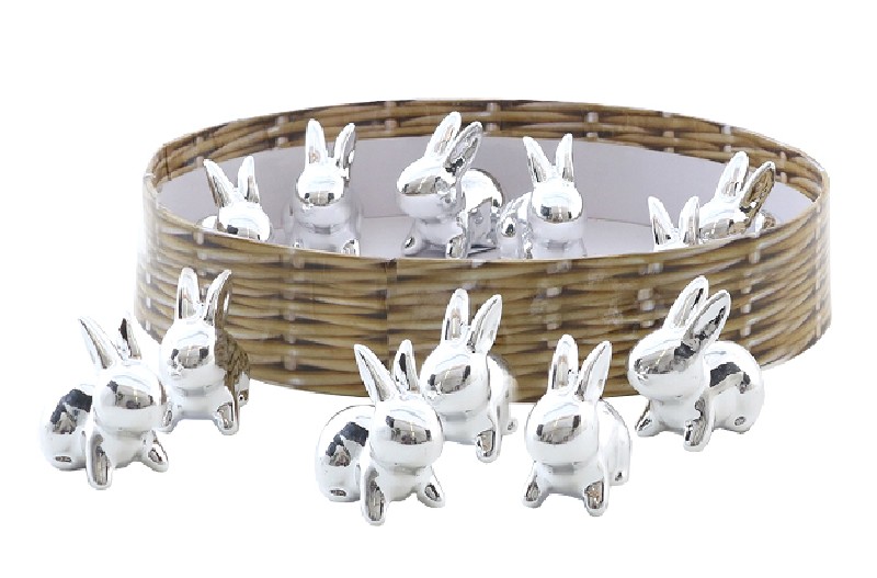 HASE,SILBER.POR.4X2X3,5CM