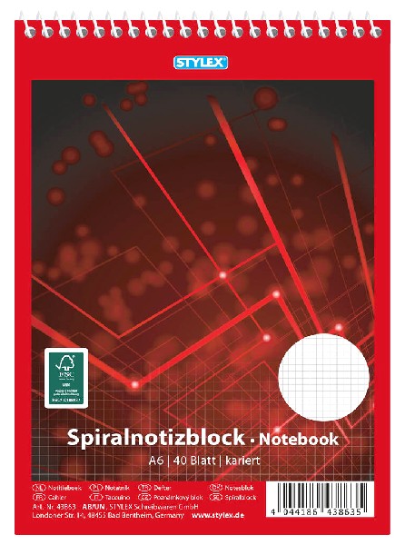 SPIRALBLOCK A6 40 BL. KAR