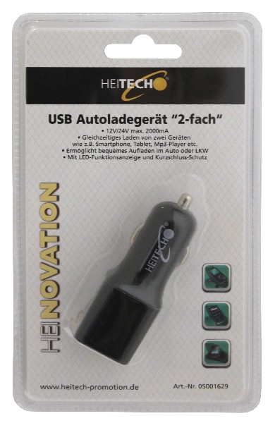 LADEADAPTER,USB2X,12V, SB