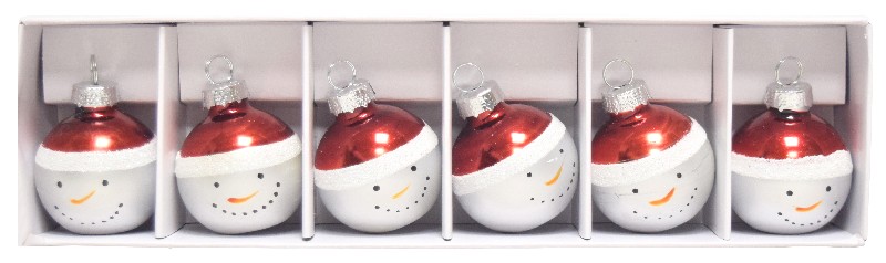 KUGELN GLAS SCHNEEM. 6ER