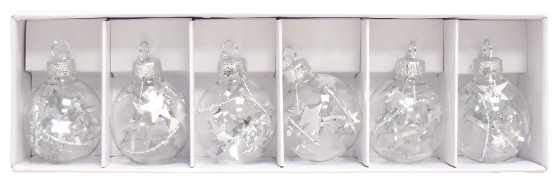 KUGELN GLAS GEFÜLLT 6ER