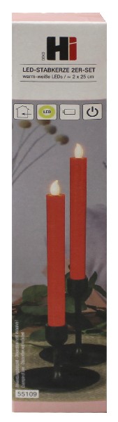 STABK. LED ROT 25CM 2ER