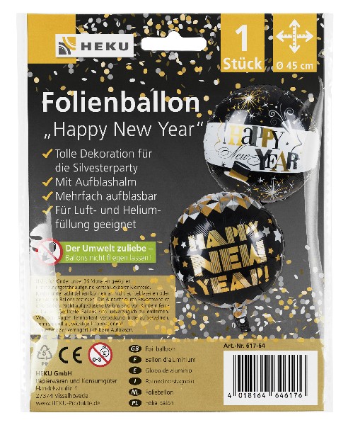 FOLIENBALLON HAPPY NEW SB