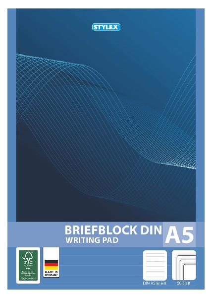 SCHREIBBLOCK A5/50BL.LIN.