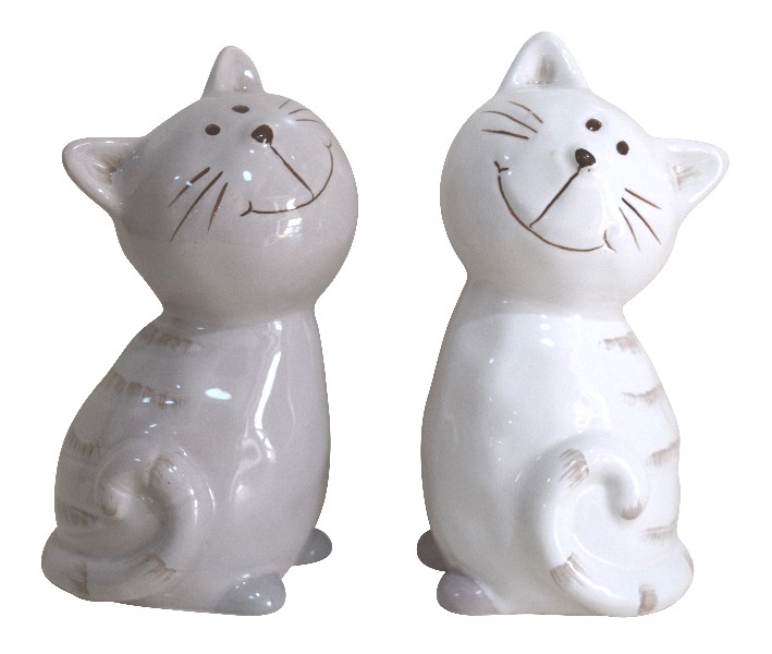 KATZE,STEINGUT,16CM,2FA.