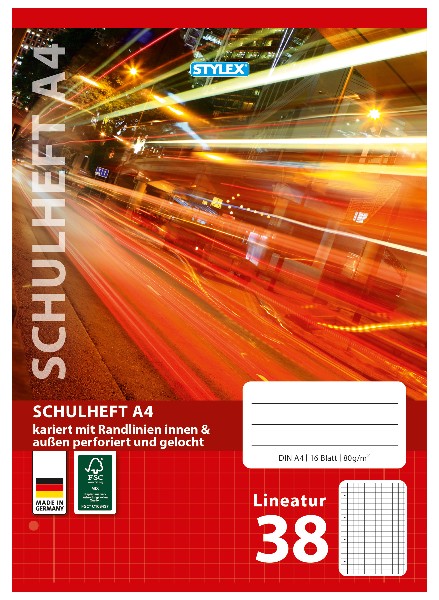 SCHULHEFT A4 LINEATUR 38