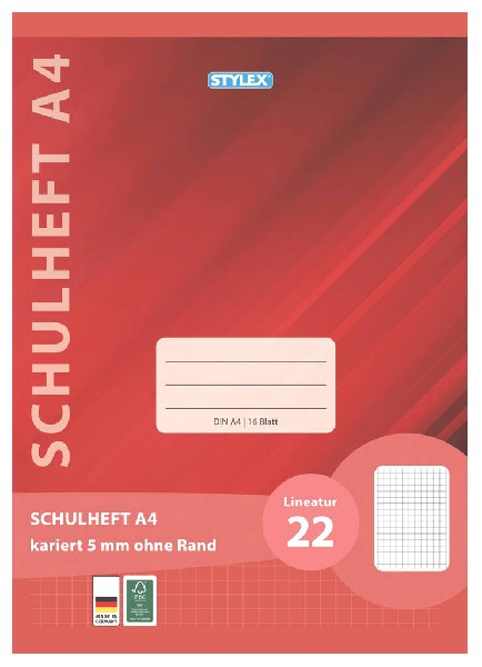 SCHULHEFT A4 LINEATUR 22