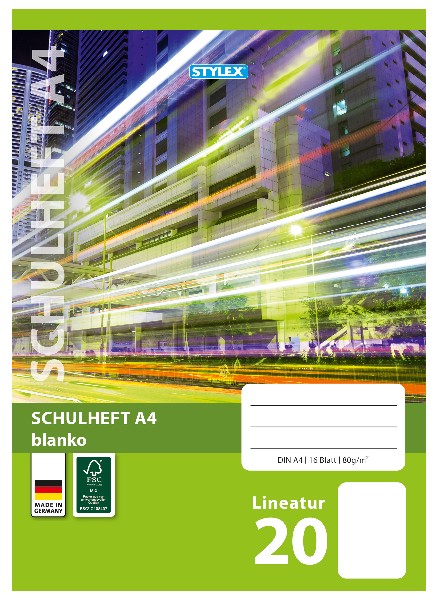 SCHULHEFT A4 LINEATUR 20