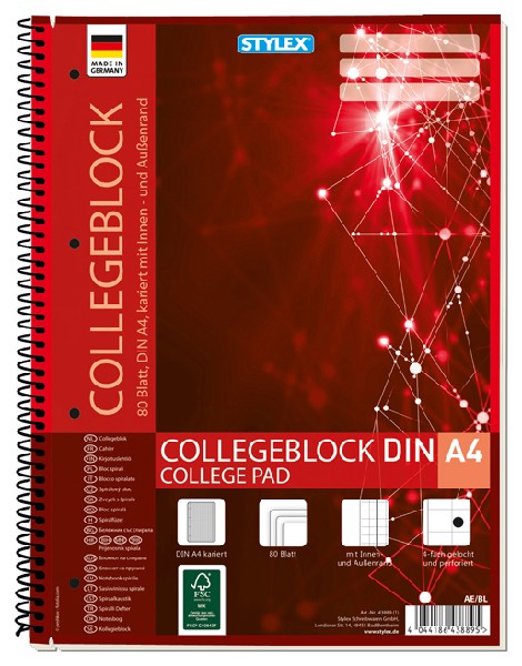 COLLEGEBLOCK A4 80BL. KAR