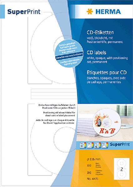 HERMA SUPERPR.CD-ETIKETT