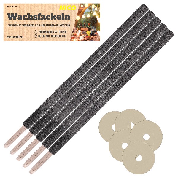 WACHSFACKELN,60CM 5ER,BTL