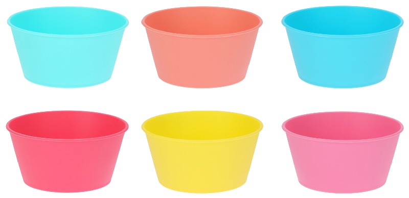 SCHALEN 6ER 13X8CM BUNT