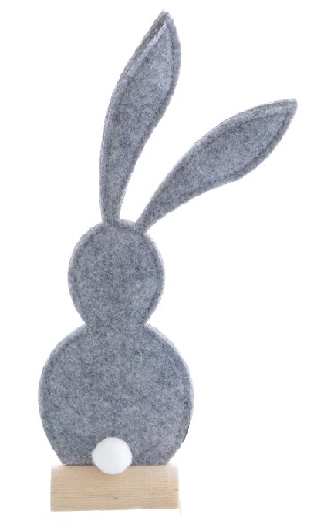 HASE FILZ GRAU A.HOLZFUSS
