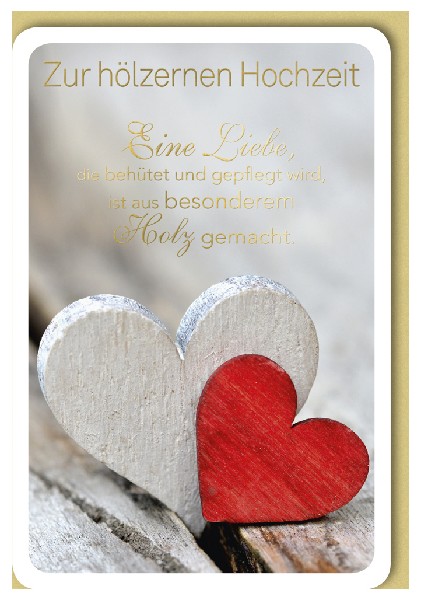 KARTE, HÖLZERNE HOCHZEIT