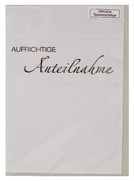 KARTE, TRAUER SCHRIFT
